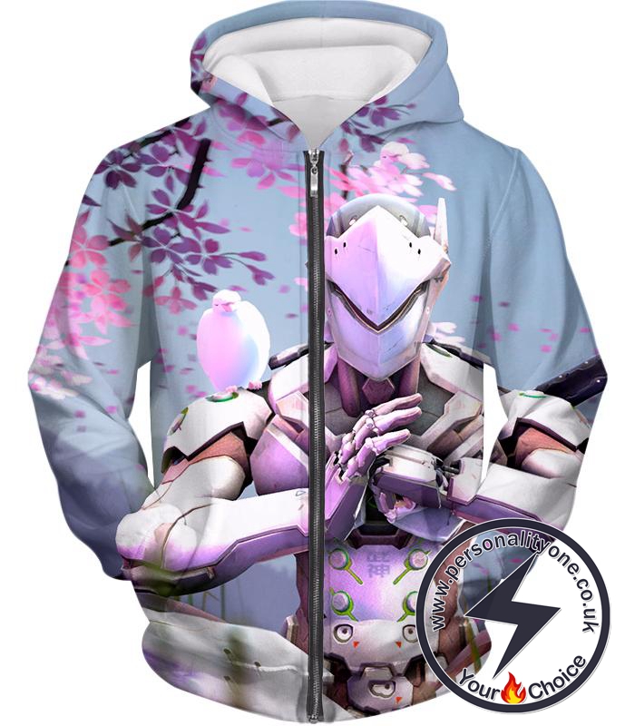 Overwatch Fatal Ninja Cyborg Genji Zip Up Hoodie